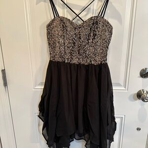 Speechless Black and Gold Sequin Dress Prom and Homecoming